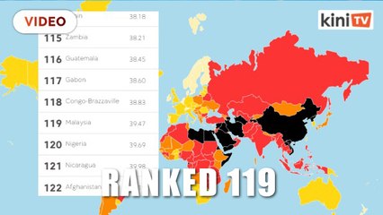 Malaysia between Congo and Nigeria on press freedom index