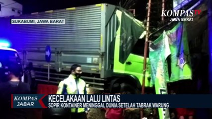 Di Sukabumi, Sopir Kontainer Tewas Setelah Tabrak Warung