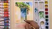 Watercolor Painting For Beginners Beautiful Flower Tree And Simple Door