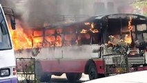चकेरी थाना क्षेत्र के रामादेवी इलाके में रोडवेज बस बनी आग का गोला