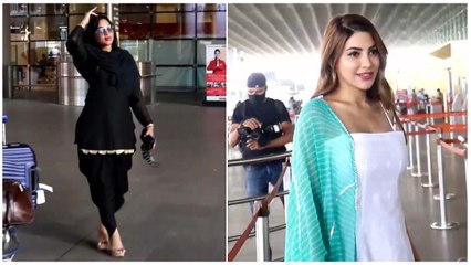 Ex Bigg Boss Contestants Nikki Tamboli & Arshi Khan Snapped At The Airport