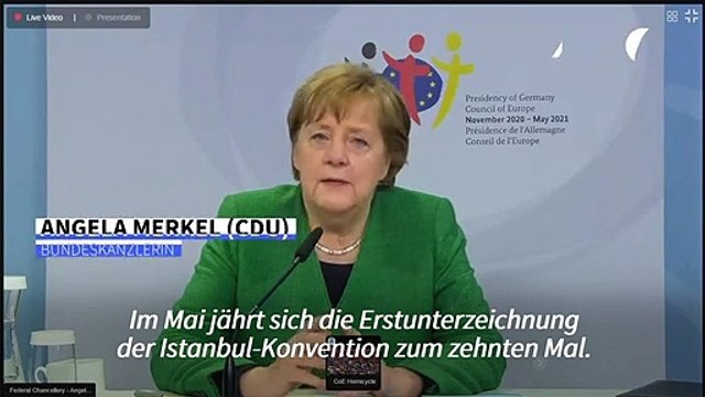 Merkel zu Istanbul-Konvention: Gewalt gegen Frauen ist ein Verbrechen