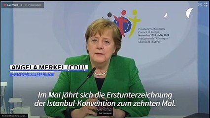 Merkel zu Istanbul-Konvention: "Gewalt gegen Frauen ist ein Verbrechen"