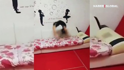 Küçük kızın baş döndüren yeteneği kamerada