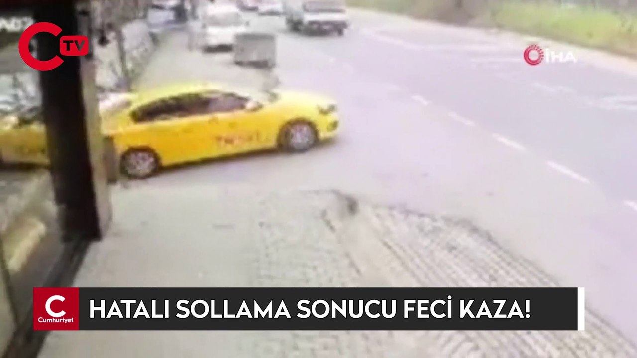 Hatalı sollama sonucu feci kaza kamerada