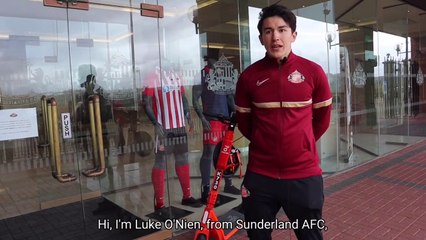 Black Cats defender Luke O’Nien gets to grips with Sunderland’s new e-scooter hire scheme