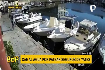 ¿El karma existe?: hombre cae al mar tras patear seguros que sujetan a yates