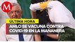 AMLO recibe vacuna anticovid de AstraZeneca durante La Mañanera en Palacio Nacional