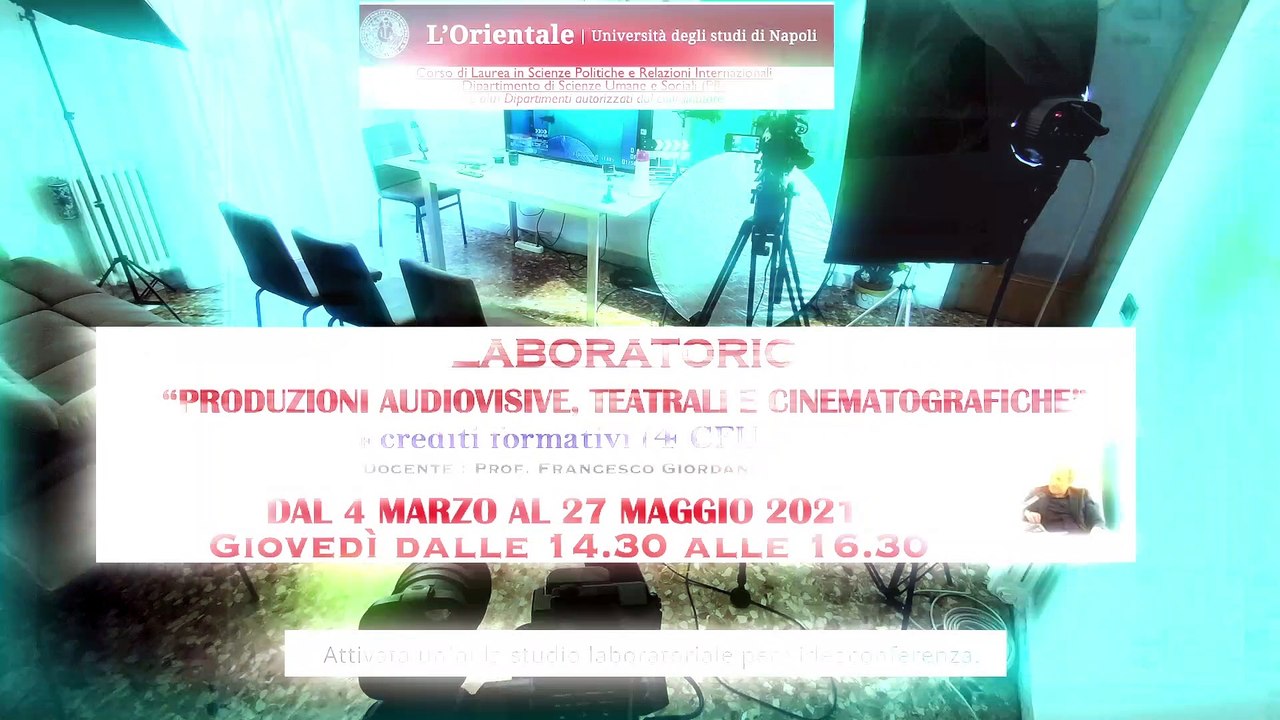 INCONTRO-LEZIONE E-LEARNING CON DEMETRIO SALVI, regista, documentarista, critico cinematografico, docente - Laboratorio di Produzioni Audiovisive Teatrali e Cinematografiche - Unior 2020