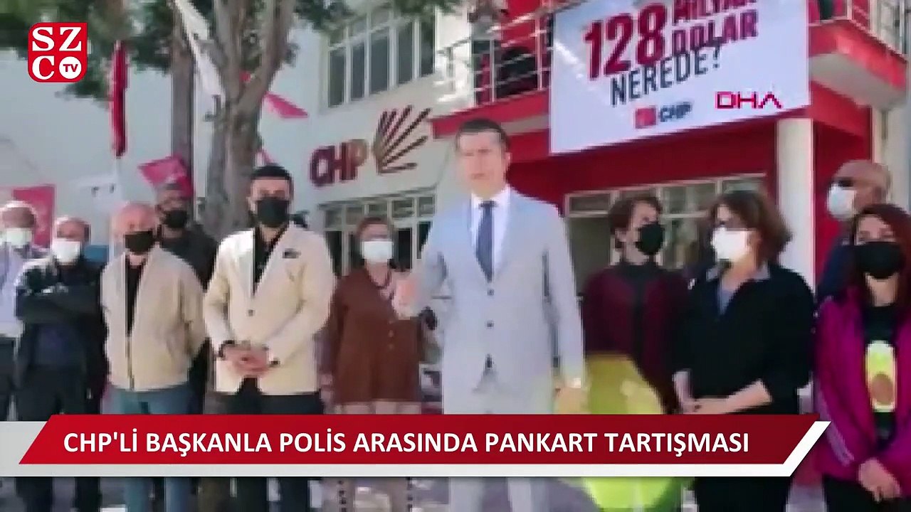 CHP'li başkan ile polis arasında pankart tartışması