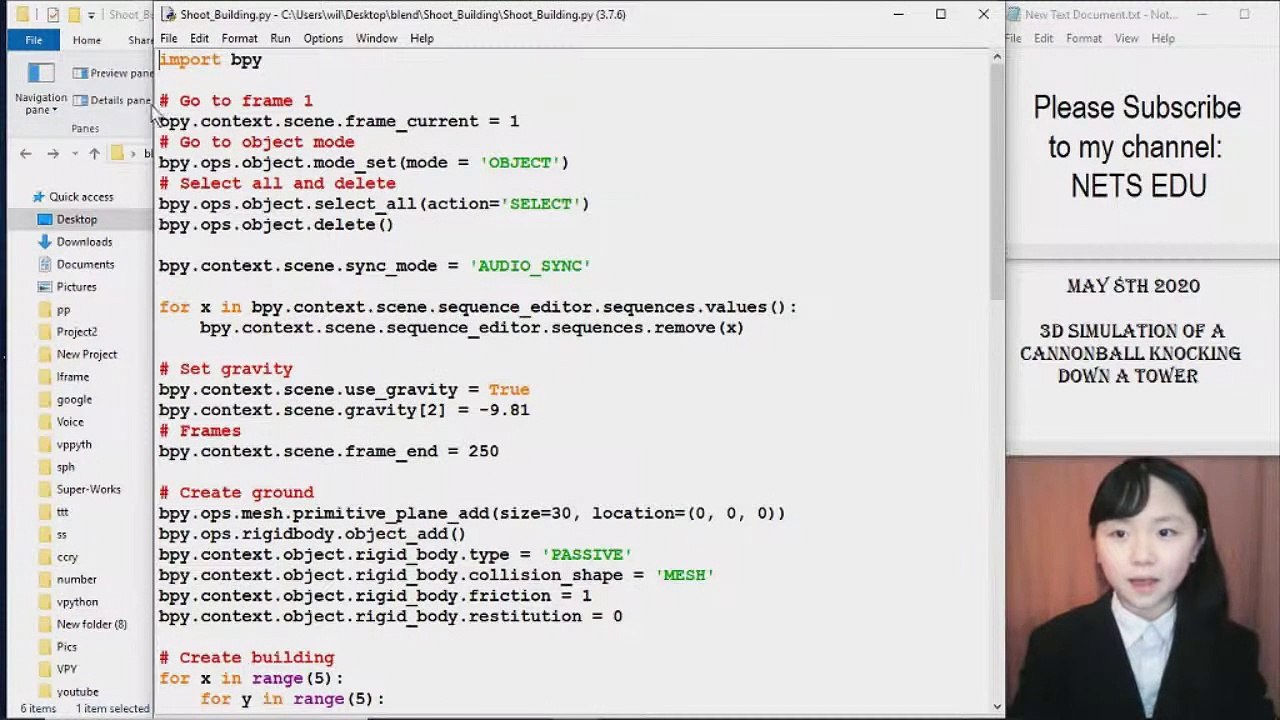 Math, Python Series 49 - 3D Cannon Destroy Tower (With Sound Effects) 大炮 炮弹 击毁建筑物