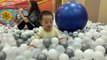 Cute baby playing with balls