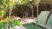 Build The Amazing Water Slide With Bamboo Swimming Pool On Underground House