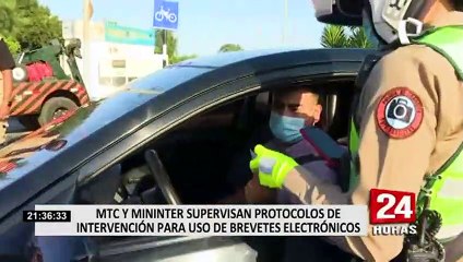 MTC y Mininter supervisaron protocolo de intervención para el uso de brevetes electrónicos