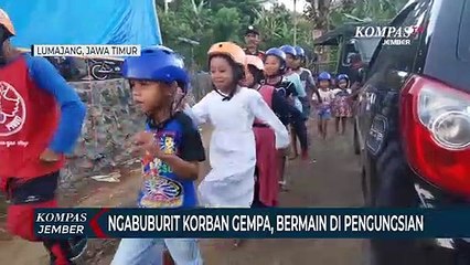 Ngabuburit Korban Gempa, Bermain Di Tempat Pengungsian