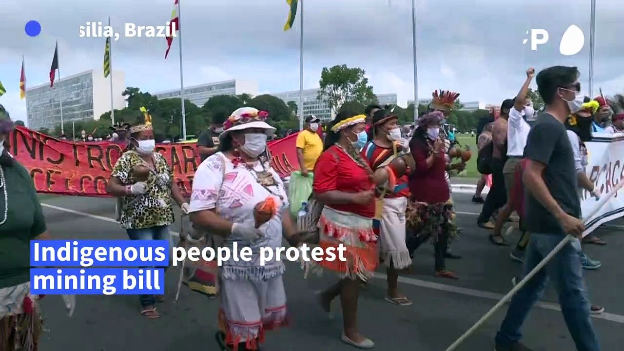 Indigenous groups protest bill that would allow mining on their land in Brazil