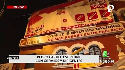 Breña: Pedro Castillo se reunió con gremios y dirigentes del sector salud