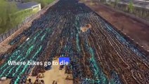 Sprawling bike graveyard from China's failed share-cycle scheme