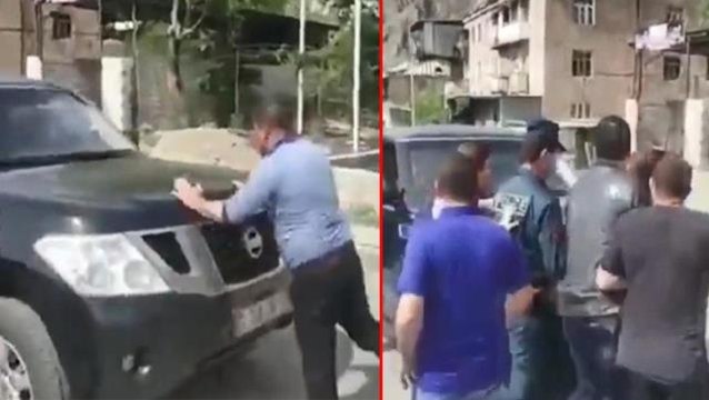 Aracının önünü kesen öfkeli kalabalık Defol diye bağırdı! Paşinyan canını zor kurtardı