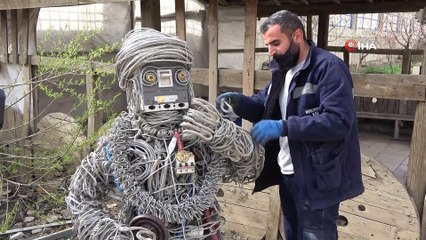 VEDAŞ görevlileri hurda malzemeleri sanata çevirdi