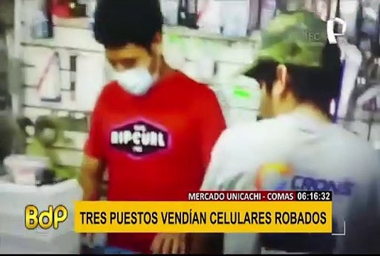 Comas: PNP incauta más de 50 celulares robados que eran vendidos en mercado Unicachi