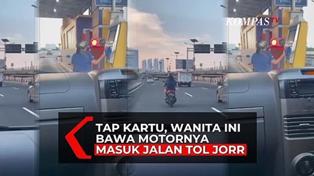 Emak-emak Pengendara Motor Masuk Tol dengan Membayar Layaknya Pengguna Mobil