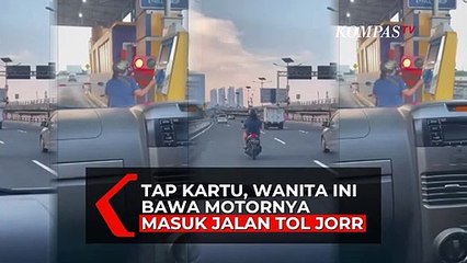 Emak-emak Pengendara Motor Masuk Tol dengan Membayar Layaknya Pengguna Mobil