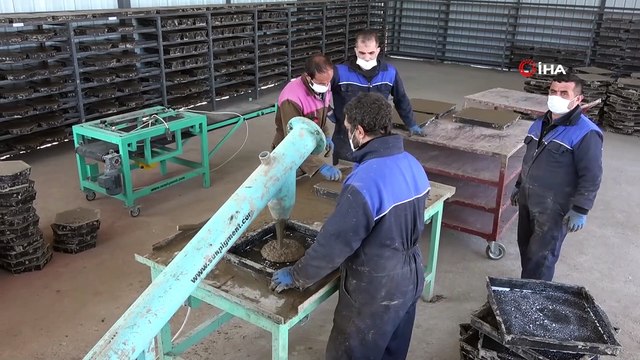 Sinop'ta parke taşı üretim tesisi kuruldu