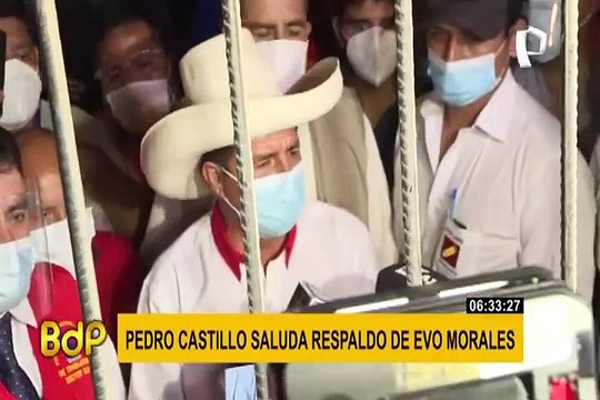Pedro Castillo agradece muestra de apoyo de Evo Morales