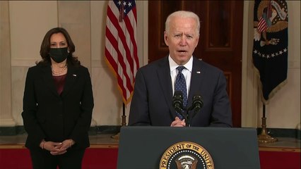 Скачать видео: George Floyd verdict President Biden speaks after Derek Chauvin found guilty [FULL VIDEO]  7NEWS