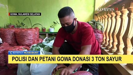 Polisi dan Petani Gowa Donasi 3 Ton Sayur