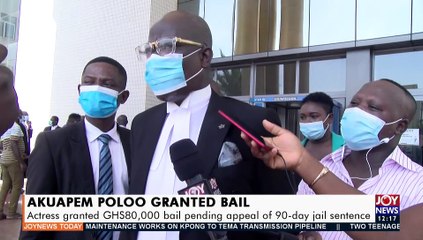 Actress granted GHS80,000 bail pending appeal of 90-day jail sentence - Joy News Today (21-4-21)