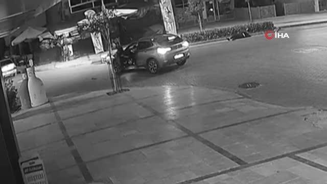 Motorlu kuryenin ölümden döndüğü kaza anı kamerada