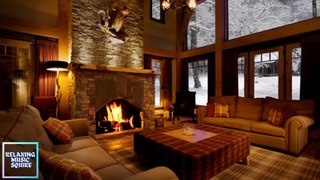 Relaxing Lo-fi Music, Snow, Fireplace and Cozy Cabin Ambience beautiful relaxing music