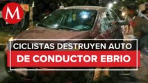 Ciclistas en Azcapotzalco golpean a conductor por venir ebrio