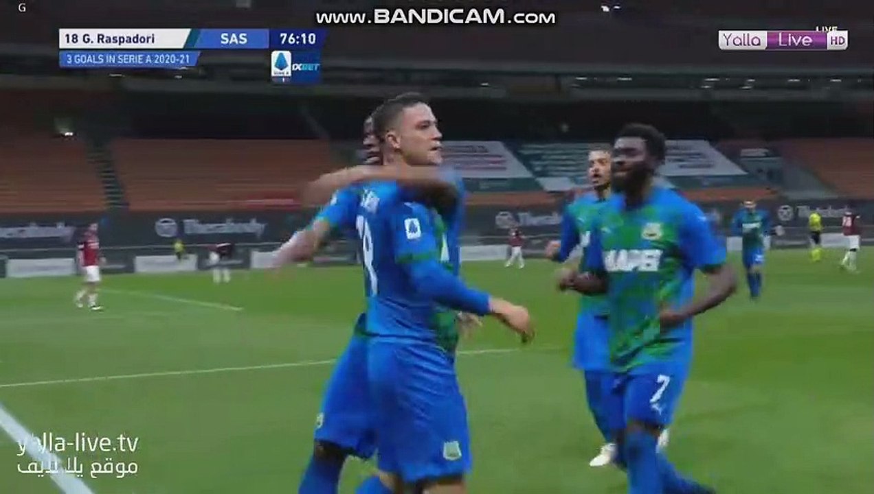 Milan - Sassuolo 1-1 GOAL RASPADORI 21-04-2021