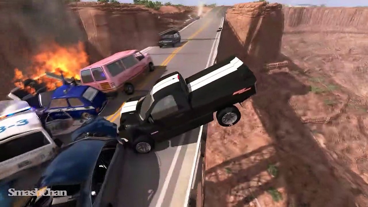Collapsing Bridge Pileup Car Crashes #12 - Beamng Drive | Smashchan