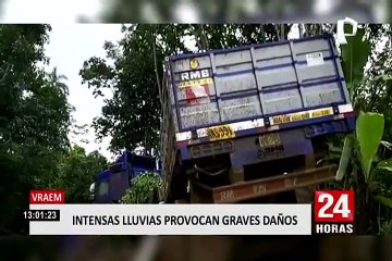 Lluvias ocasionan desbordes y daños materiales en el Vraem