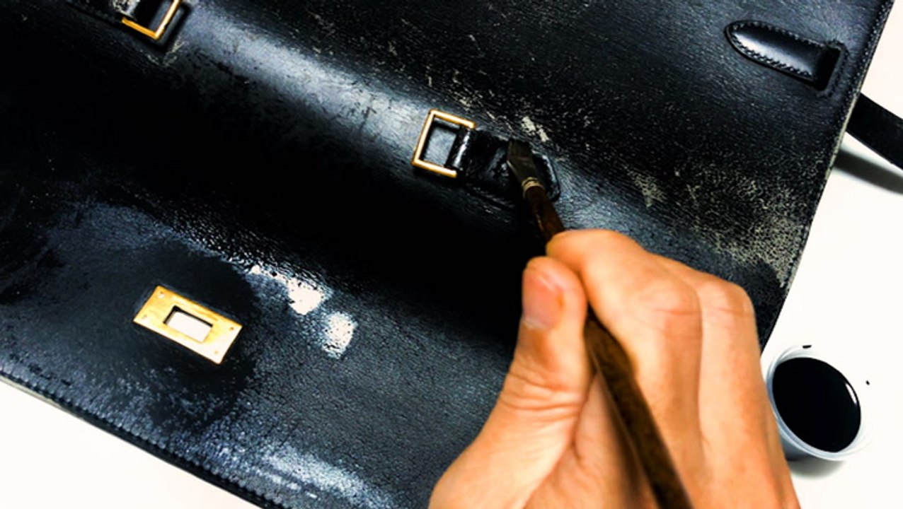 How a vintage Hermès Kelly bag is cleaned and repaired by expert artisans