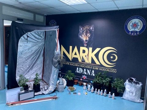 Yatak odasındaki bez gardırop uyuşturucu serası çıktı