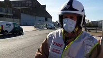 Incident commander Lister Haworth speaks to Blackpool Gazette about Squires Gate warehouse fire