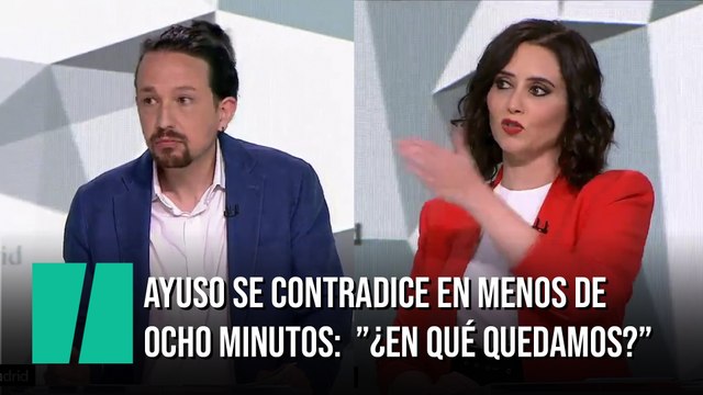 Ayuso se contradice en menos de ocho minutos