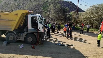 Son dakika haber! Sabiha Gökçen Uluslararası Havalimanı şantiyesindeki kazada kamyon sürücüsü yaralandı
