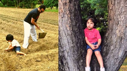Taimur Ali Khan पापा Saif संग दिखे खेतों में काम करते; Kareena ने फोटो शेयर कर कही ये बात |FilmiBeat