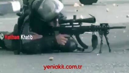 İsrailli keskin nişancının rezil olduğu o anlar kamerada