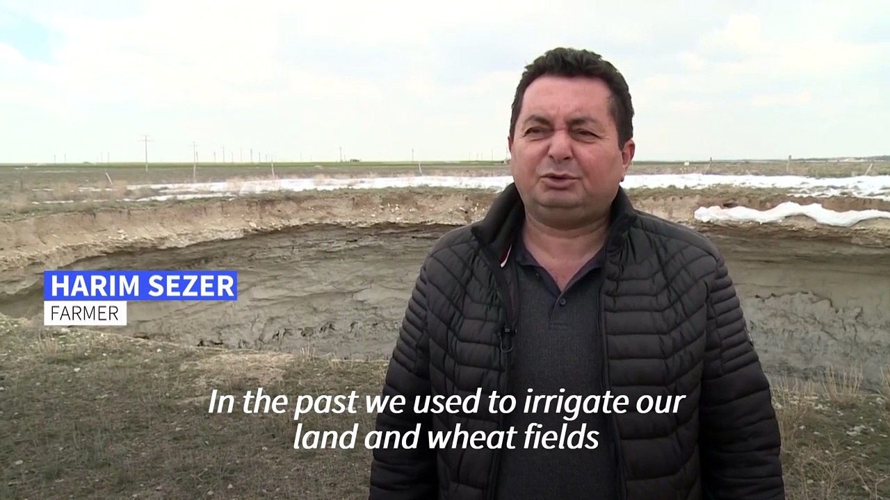Sinkholes fill Turkey’s drought-stricken farmland
