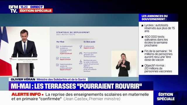 Olivier Véran: Plus de 70% des personnes âgées de 75 ans ont déjà reçu au moins une injection de vaccin