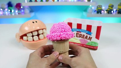 Feeding Mr. Play Doh Head Play Foam Ice Cream And Visiting The Dentist!