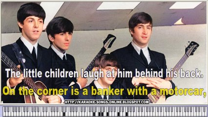 The Beatles - Penny Lane- Free karaoke song online, lyrics on the screen & chords  & piano