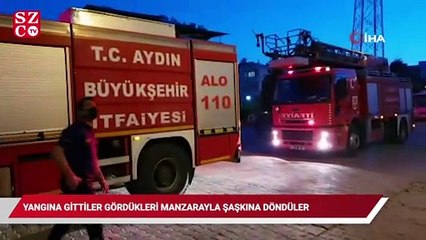 Yangına gittiler, gördükleri manzarayla şaşkına döndüler